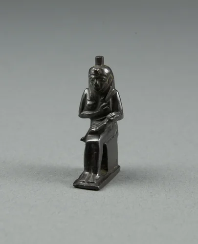 Amulet of the Goddess Isis Nursing the God Horus by Egyptian, metalwork, -747--656