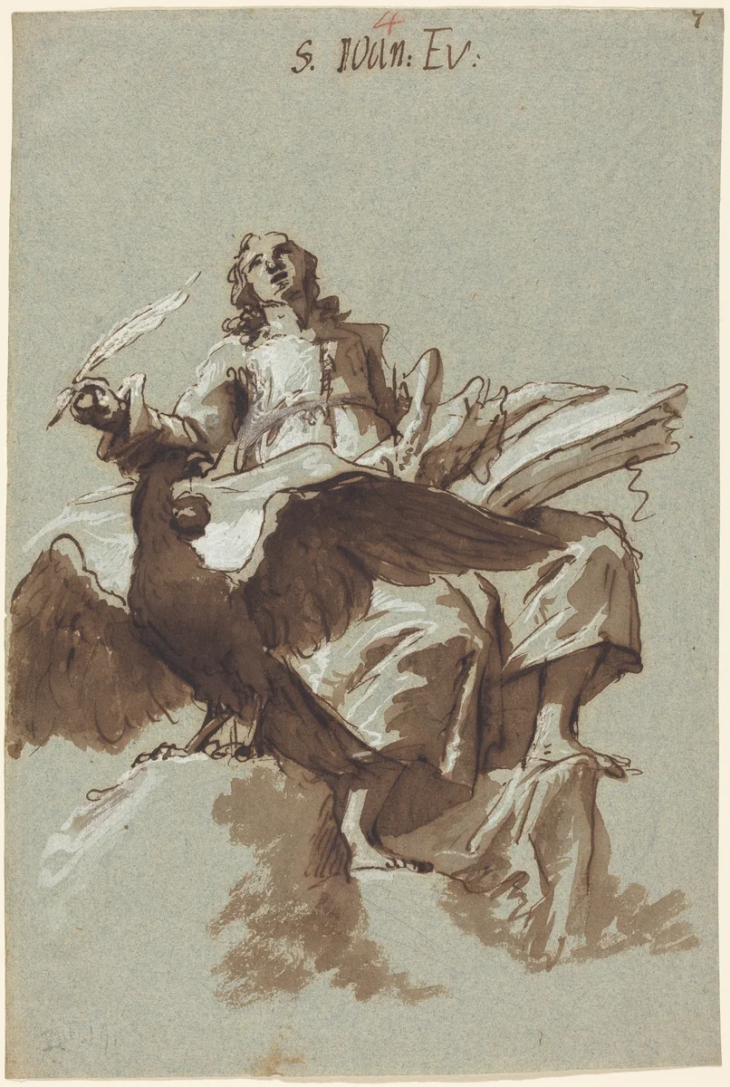 Saint John the Evangelist by Georg Anton Urlaub, drawing, 1753
