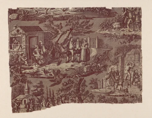 La Noce de Campagne (The Country Wedding) (Furnishing Fabric) by Hippolyte Lecomte, textile, 1816-1825