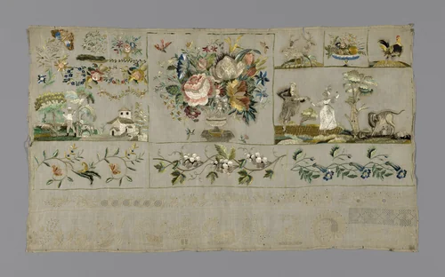 Sampler by Possibly France, textile, 1801-1900