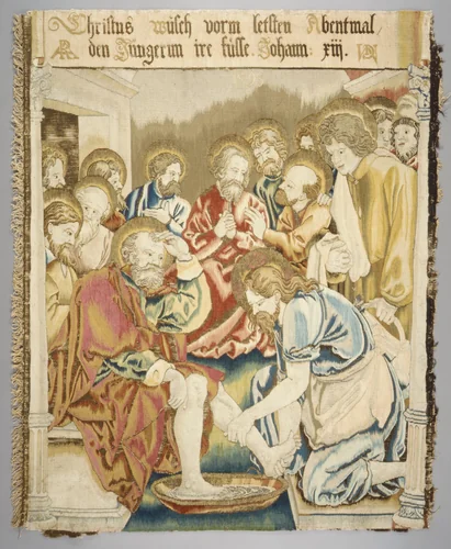 Christ Washing the Feet of His Disciples from a set of The Passion by Albrecht Dürer, textile, 1595
