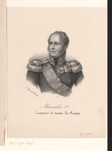 Portret van tsaar Alexander I van Rusland by anonymous, print, 1818-1842