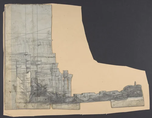 Design for a Stage Set at the Opéra, Paris by Eugène Cicéri, drawing, 1830-1890