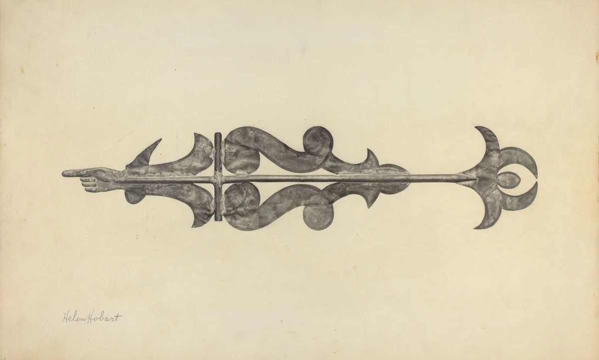 Weather Vane - Scroll with Index by Helen Hobart, index of american design, 1938