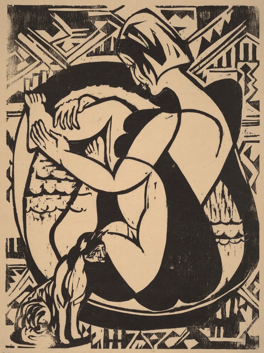 Woman in the Bathtub by Ernst Ludwig Kirchner, print, 1936