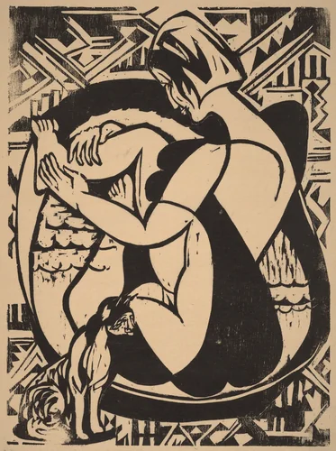 Woman in the Bathtub by Ernst Ludwig Kirchner, print, 1936