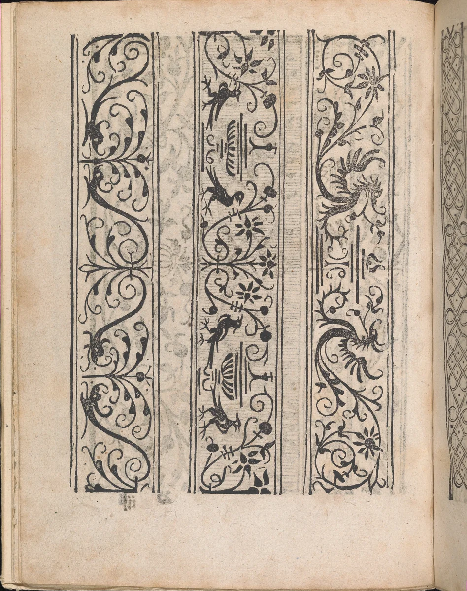 Modelbuch aller Art Nehens vn Stickens (Page 6v) by Christian Egenolff, book, 1535