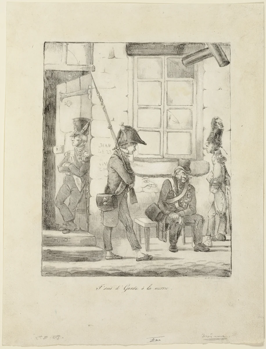 “I'm guarding city hall” by Honoré-Victorin Daumier, print, 1822