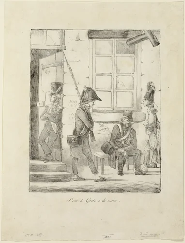“I'm guarding city hall” by Honoré-Victorin Daumier, print, 1822