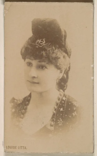 Louise Litta, from the Actresses series (N246), Type 1, issued by Kinney Brothers to promote Sporting Extra Cigarettes by Kinney Brothers Tobacco Company, photograph, 1888-1892
