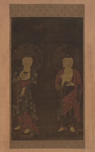 Amitabha and Kshitigarba by Unidentified Artist, painting, 1300-1349
