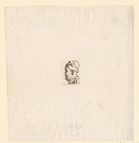 Hoofd van man met muts, naar links by William James Smith, print, 1824