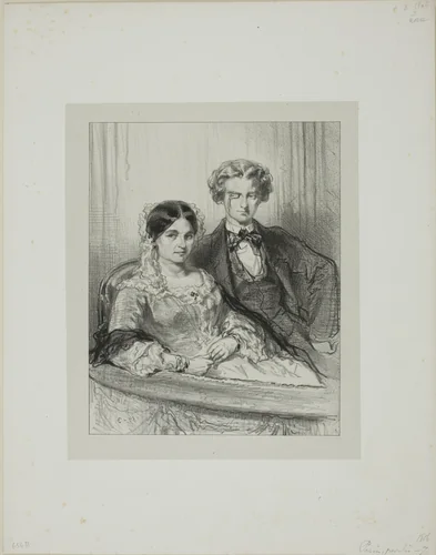 Par-ci, par-là: Phèdre au Théâtre-Francais... by Paul Gavarni, print, 1857-1858