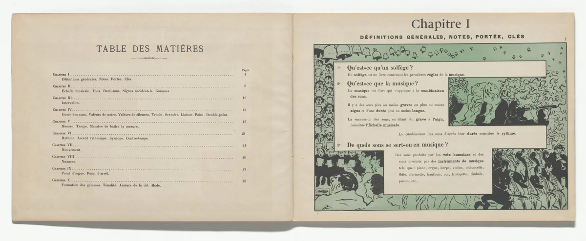 In-text plate (page 1) from Petit solfège illustré (Little Illustrated Solfège) by Pierre Bonnard, illustrated book, 1893