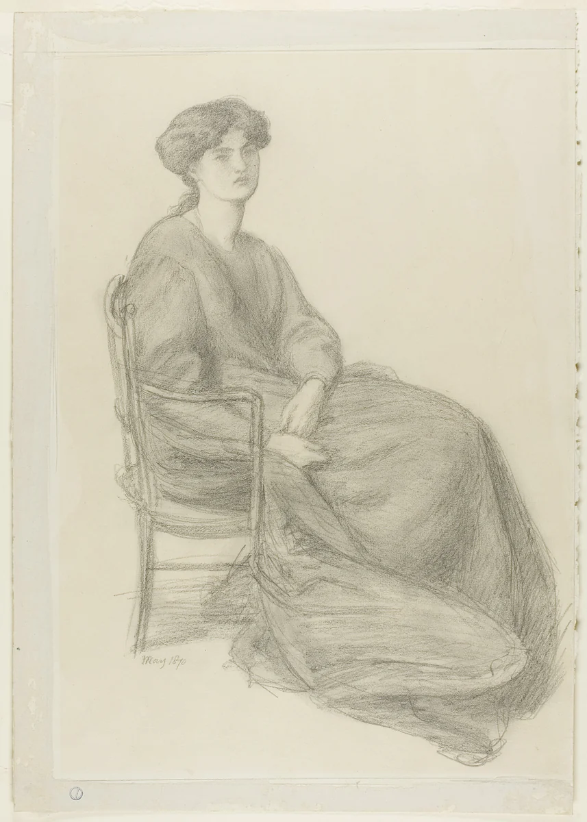 Mrs. William Morris Seated in Chair by Dante Gabriel Rossetti, drawing, 1870