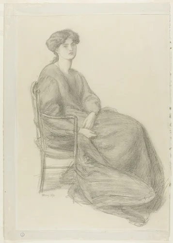 Mrs. William Morris Seated in Chair by Dante Gabriel Rossetti, drawing, 1870