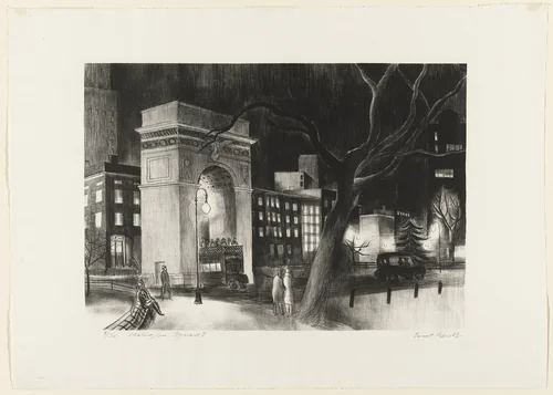 Washington Square I by Ernest Fiene, print, 1928