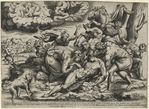 The Death of Meleager by Nicolas Beatrizet, print, 1543