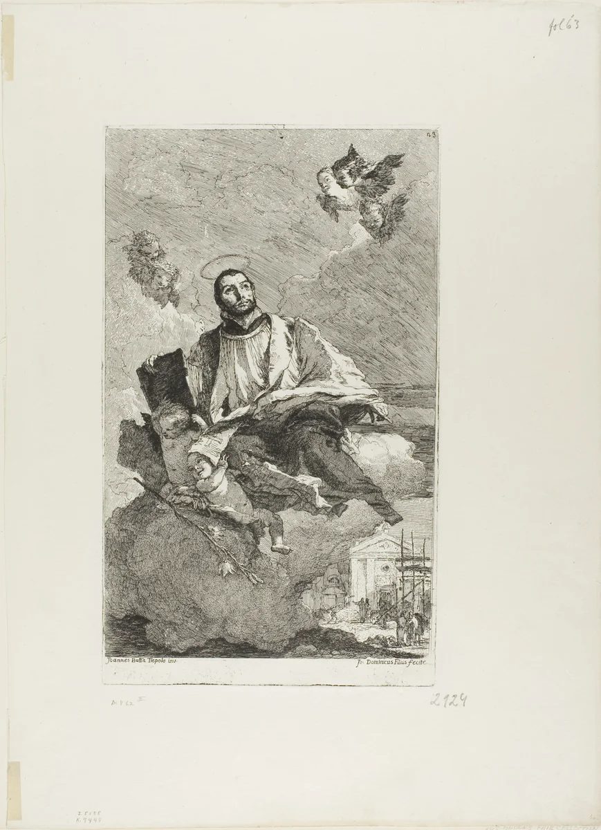 St. Gaetano of Thiene by Giovanni Domenico Tiepolo, print, 1757-1804