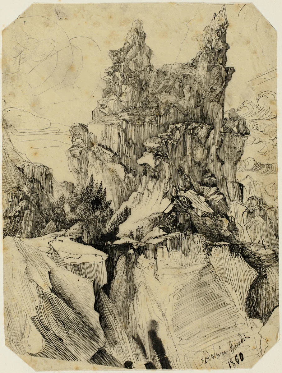 The Crevasse by Rodolphe Bresdin, drawing, 1860-1885