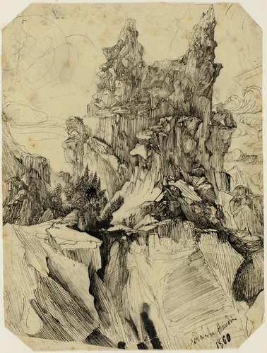 The Crevasse by Rodolphe Bresdin, drawing, 1860-1885