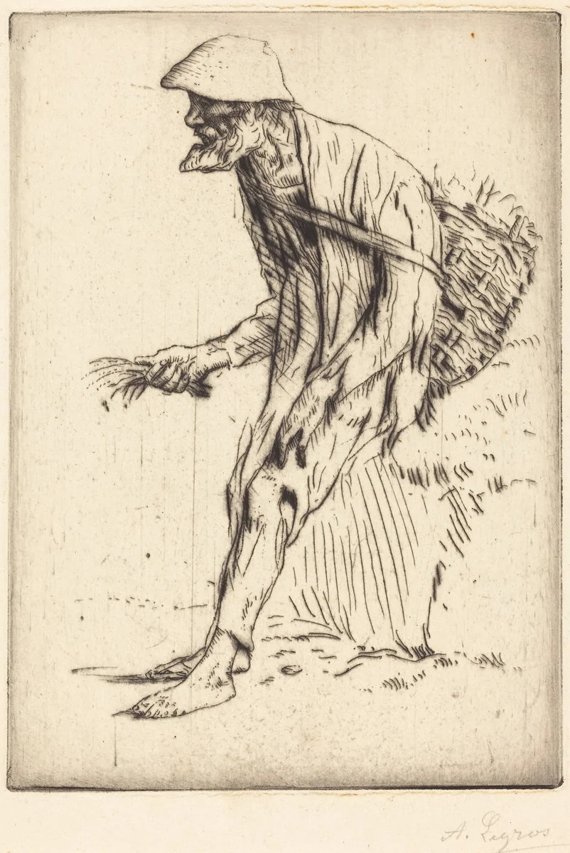 Chickweed Merchant (Marchand de mouron) by Alphonse Legros, print, 1837-1911
