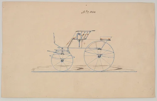 T-Cart Phaeton # 930 by Brewster & Co., drawing, 1850-1870