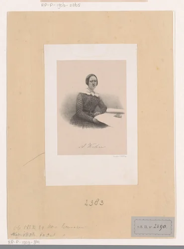 Portret van Johanna Wilhelmina Albertina Kehrer by anonymous, print, 1836-1852