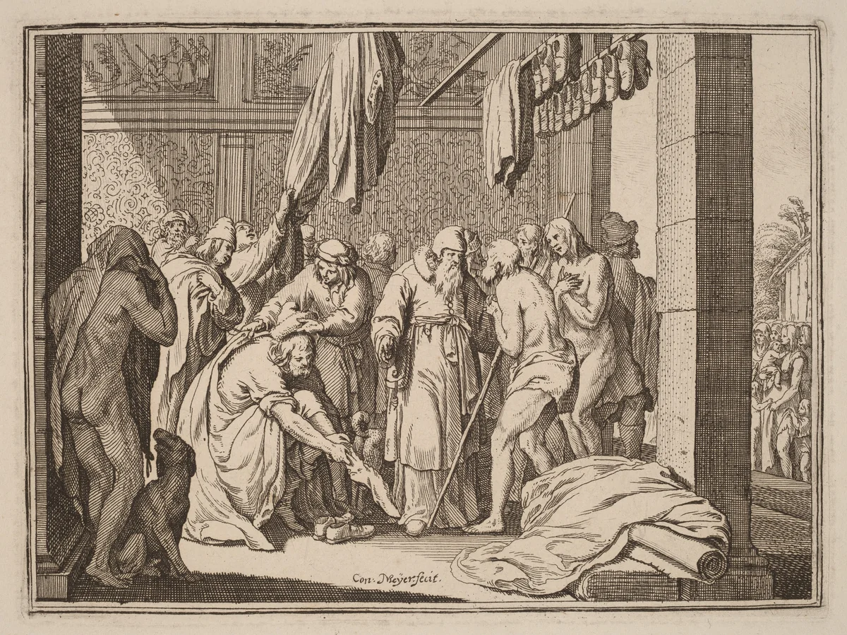 Providing for the Unclothed by Conrad Meyer, portfolio, 1618-1689