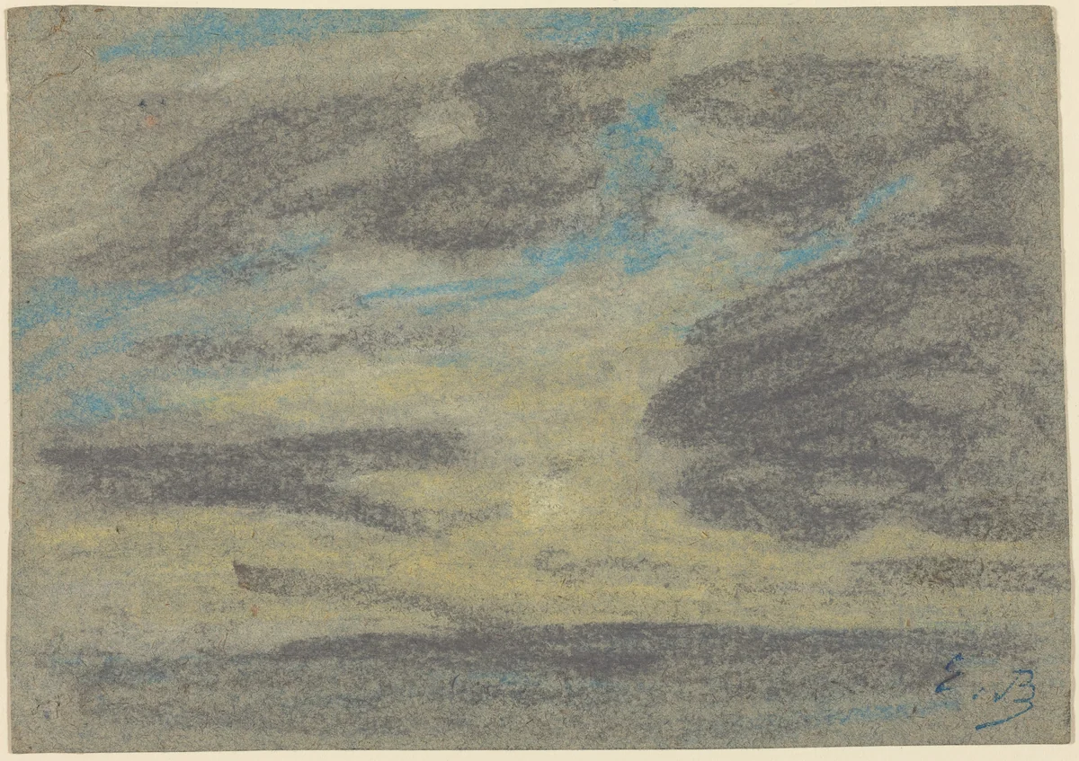 Clouds over the Sea by Eugène Boudin, drawing, 1860-1865