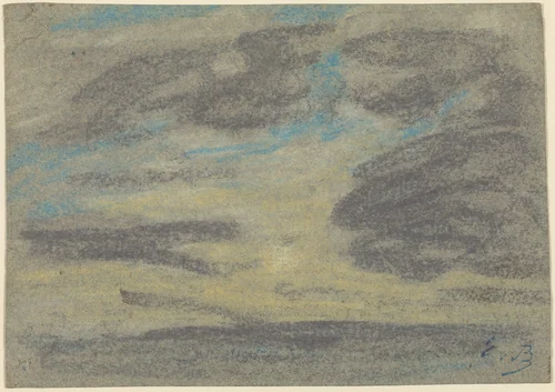 Clouds over the Sea by Eugène Boudin, drawing, 1860-1865