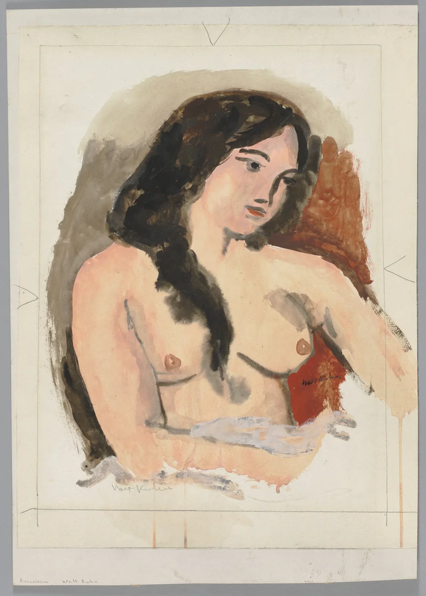 Bust of Sophie by Walt Kuhn, drawing, 1895-1929