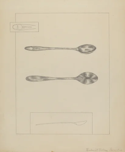 Silver Teaspoon by Frederick Jackson, index of american design, 1935-1942