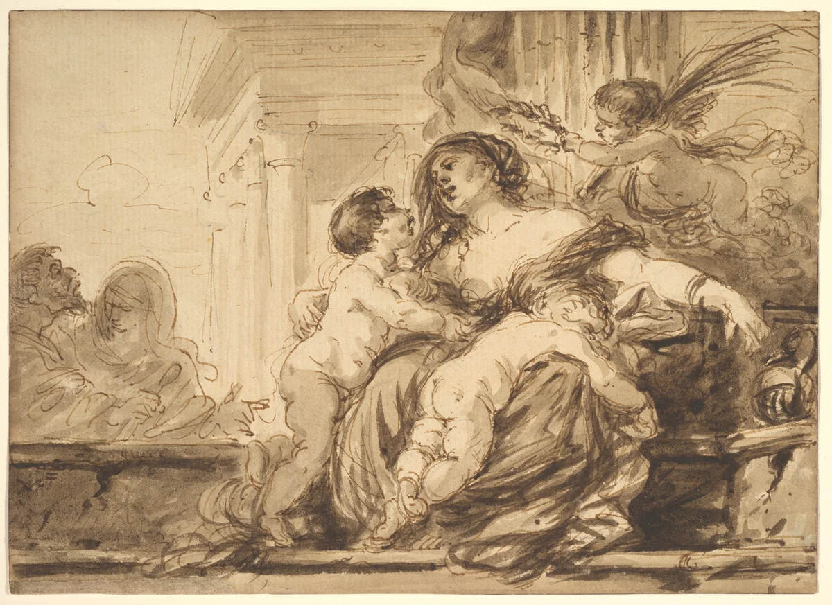 An Allegory of Charity by Jean Jacques Lagrenée, drawing, 1770-1790