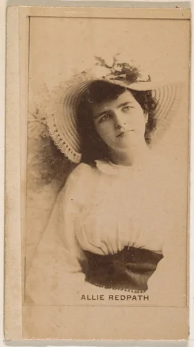 Allie Redpath, from the Actresses series (N245) issued by Kinney Brothers to promote Sweet Caporal Cigarettes by Kinney Brothers Tobacco Company, photograph, 1890