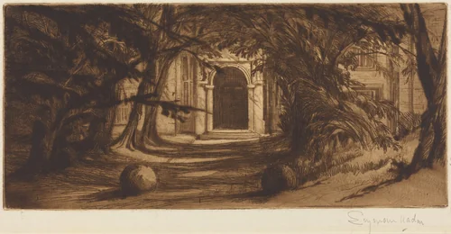 Mytton Hall by Francis Seymour-Haden, print, 1859