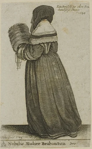 Brabant Noblewoman by Wenceslaus Hollar, print, 1649