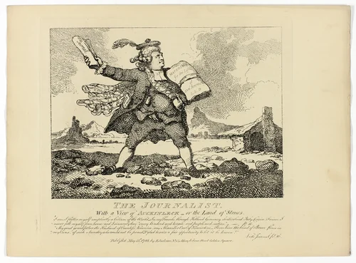 The Journalist, from Boswell's Tour of the Hebrides by Thomas Rowlandson, print, 1786