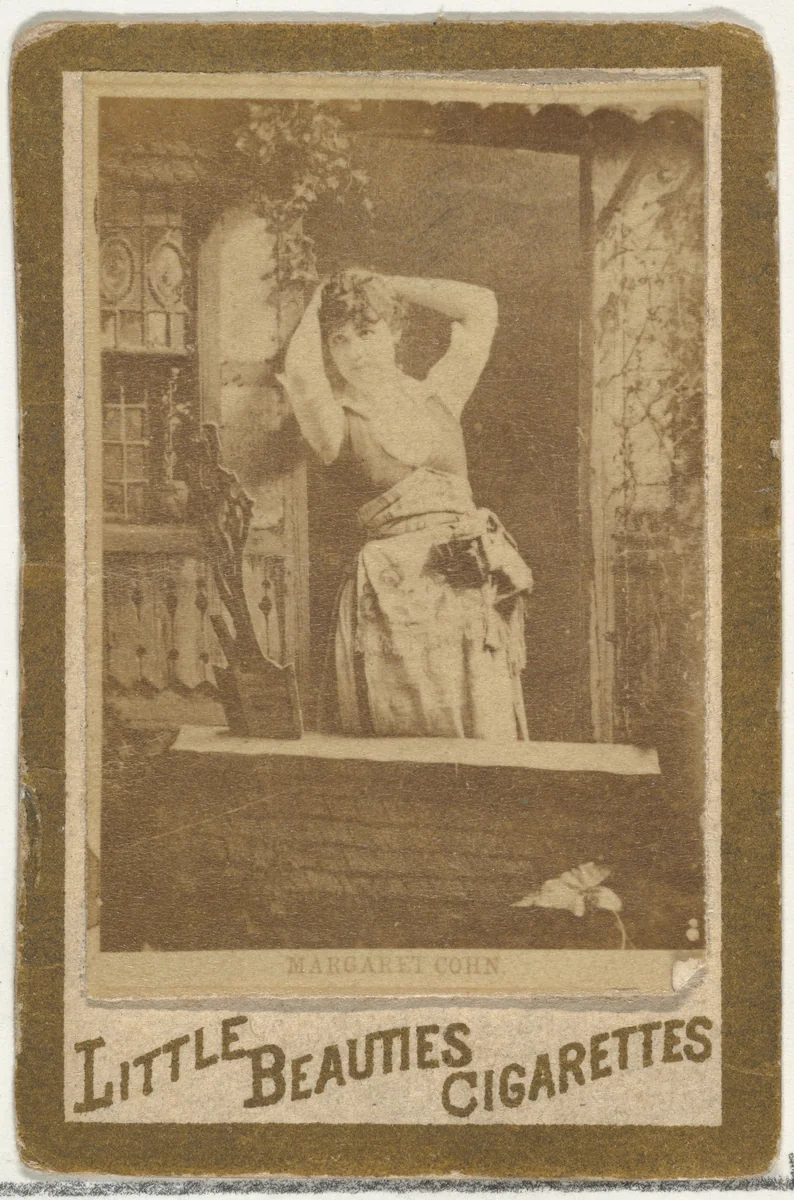 Margaret Cohn, from the Actresses and Celebrities series (N60, Type 1) promoting Little Beauties Cigarettes for Allen & Ginter brand tobacco products by Allen & Ginter, photograph, 1887