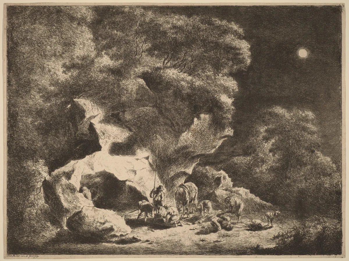 A Night Robbery by Friedrich Müller, print, 1769