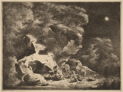 A Night Robbery by Friedrich Müller, print, 1769