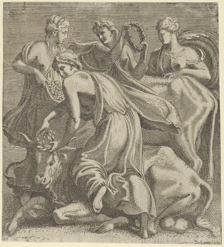 The Rape of Europa by Léon Davent, print, 1537-1550