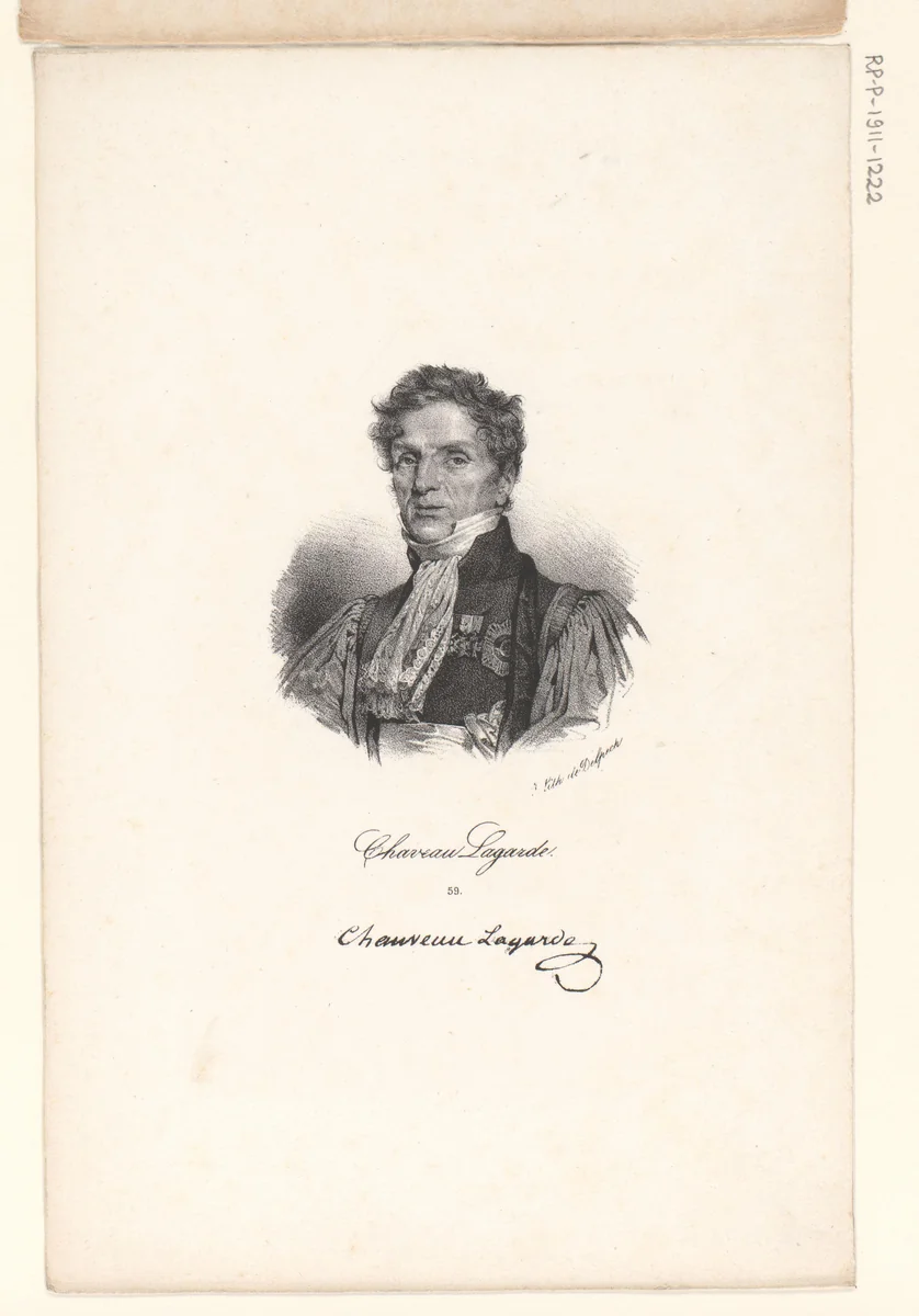 Portret van Claude François Chauveau-Lagarde by anonymous, print, 1818-1842