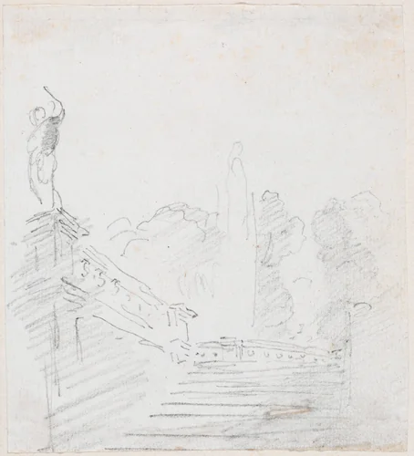 Monumental Stairway by Hubert Robert, drawing, 1754-1765