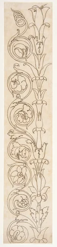 Ornamental drawings (recto) blank (verso) by anonymous, drawing, 1500-1560