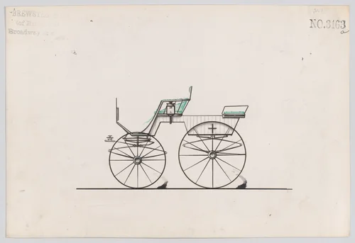 Design for T-Cart, no. 3163a by Brewster & Co., drawing, 1875