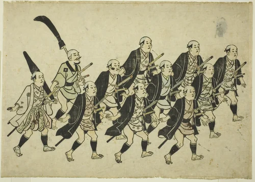 Procession of a Daimyo by Hishikawa Moronobu (菱川師宣), print, 1676-1689