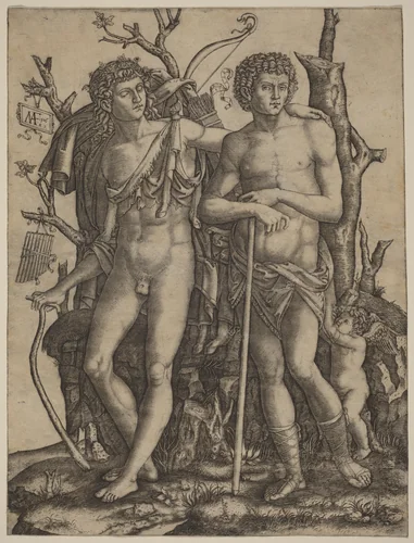 Apollo and Hyacinthus by Marcantonio Raimondi, print, 1506