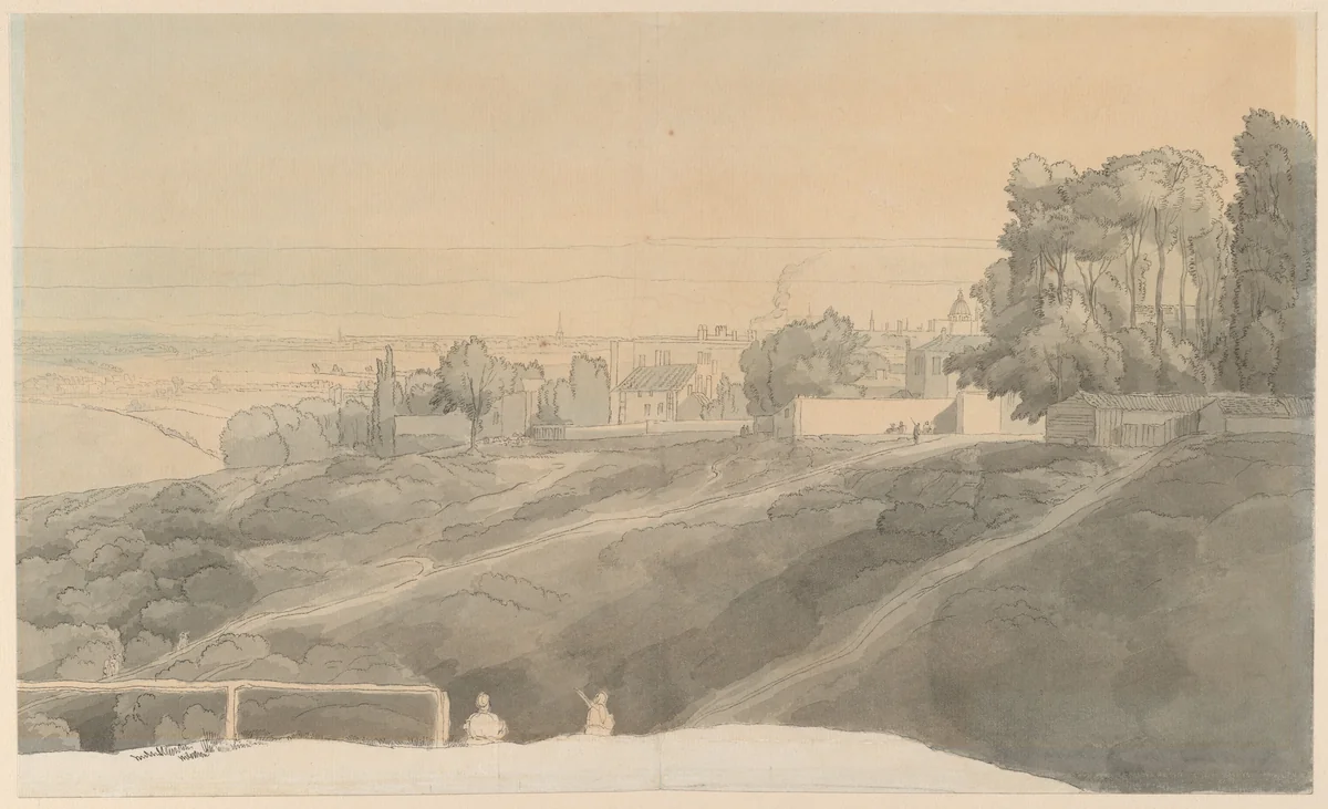 Hampstead Heath, Evening Light by Francis Towne, drawing, 1800