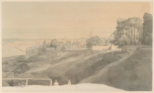 Hampstead Heath, Evening Light by Francis Towne, drawing, 1800